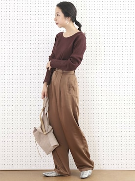 「FREAK'S STORE（フリークスストア）の【WEB限定】スクエアトゥフラットシューズ（バレエシューズ）」を使った、akaneさん（レディース・162cm）の夏コーディネート