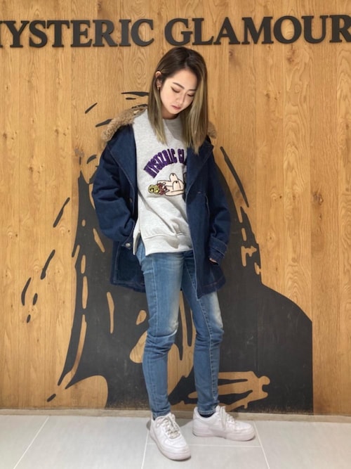 【美品】HYSTERIC GLAMOUR ファーカラーAラインデニムコート HYSTERIC GLAMOUR（ヒステリックグラマー）の「ファーカラーA