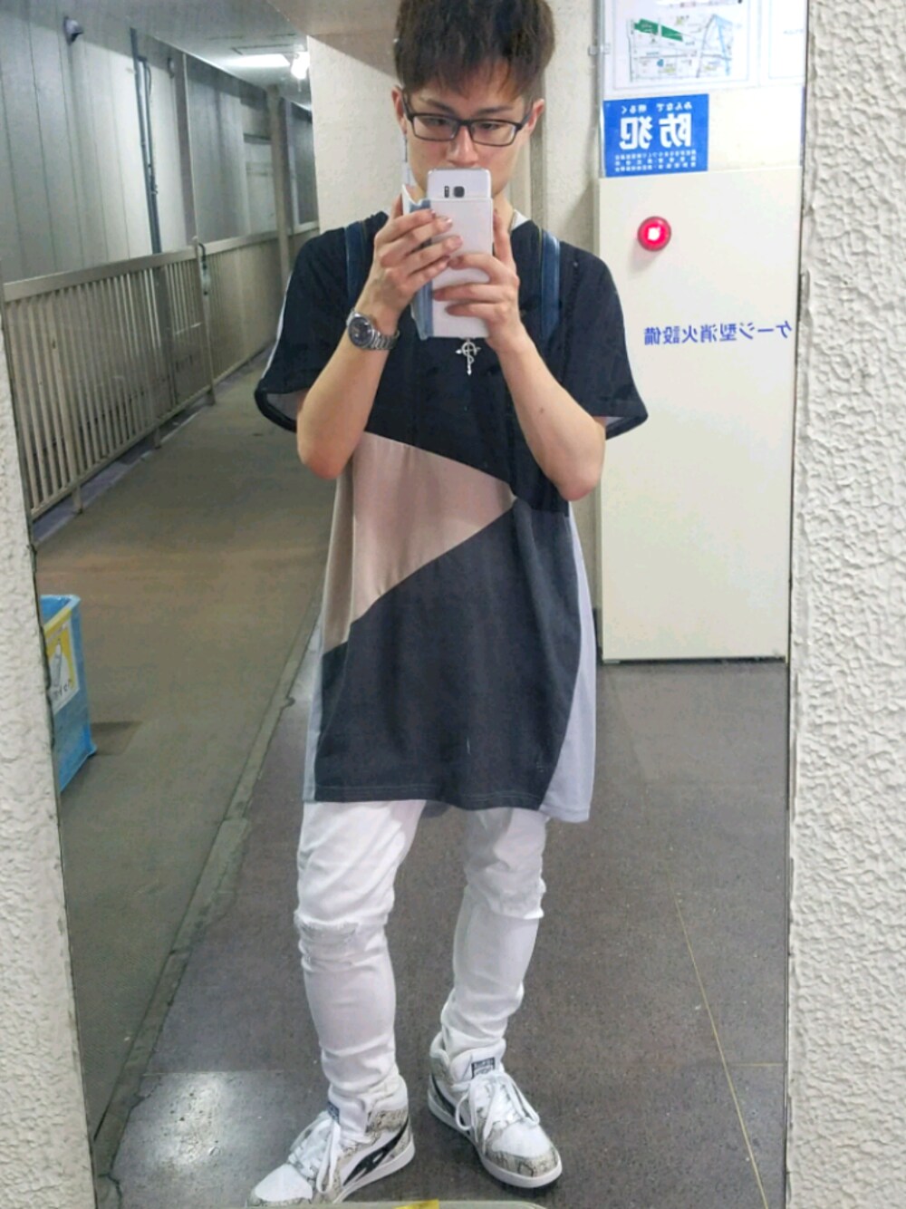 「しまむら、理容師、飲み会コーデ、休日スタイル」｜「しまむらのアイテム（シャツワンピース、グレー系）」を使った、みっちー✂さん（メンズ・165cm）の夏コーディネートの1枚目の写真