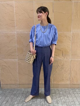 「UNITED ARROWS（ユナイテッドアローズ）のUBCMD AZK THICK ネックレス（ネックレス、ゴールド系）」を使った、Hikaru Hoshibaさん（レディース・169cm）の春コーディネート