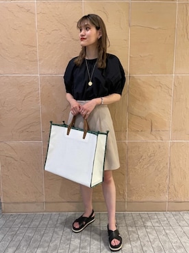 「UNITED ARROWS（ユナイテッドアローズ）のUWFM コインネックレス L（ネックレス、ゴールド系）」を使った、Hikaru Hoshibaさん（レディース・169cm）の春コーディネート