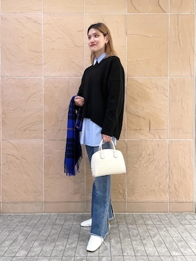 「UNITED ARROWS（ユナイテッドアローズ）の＜UNITED ARROWS＞C ビッグ シャツ W（シャツ/ブラウス）」を使った、Hikaru Hoshibaさん（レディース・169cm）の秋コーディネート