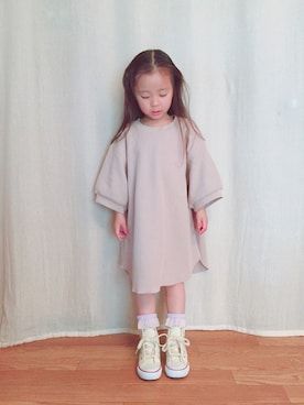 「lemoir（レモール）のアイテム」を使った、uranさん（キッズ・100cm）の春コーディネート