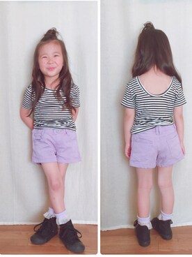 「lemoir（レモール）のアイテム」を使った、uranさん（キッズ・100cm）の春コーディネート