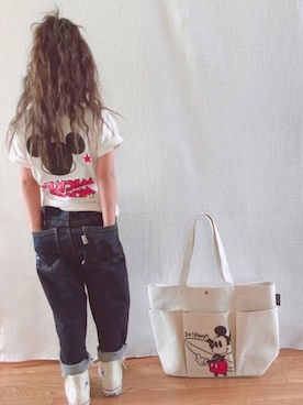 「アイテム（トートバッグ）」を使った、uranさん（キッズ・100cm）の夏コーディネート