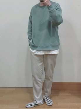 「Eddie Bauer（エディーバウアー）のアイテム（スウェット）」を使った、hiroki.sさん（メンズ・185cm）の春コーディネート