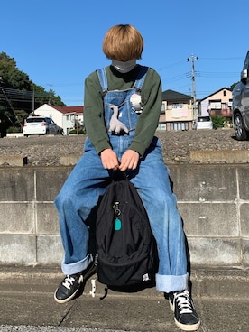 「EDWIN（エドウィン）のアイテム（オールインワン・サロペット）」を使った、koyoさん（メンズ・175cm）の秋コーディネート