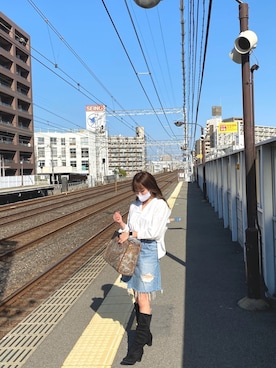「BEAMS（ビームス）のアイテム（ブーツ）」を使った、YUさん（レディース・150cm）の秋コーディネート