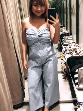 「STYLE」｜「アイテム（オールインワン・サロペット）」を使った、ミントさん（レディース・156cm）の夏コーディネート