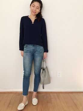 「blue」｜「アイテム（ハンドバッグ）」を使った、Pattyさん（レディース・165cm）の夏コーディネート