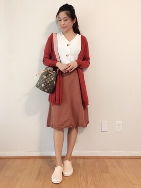 「skirt」｜「アイテム（スリッポン）」を使った、Pattyさん（レディース・165cm）の秋コーディネート