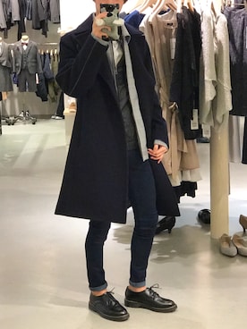 「COMME CA ISM（コムサイズム）のアイテム（その他アウター）」を使った、ありくんさん（メンズ・163cm）の冬コーディネート
