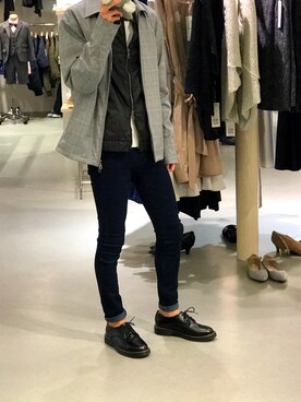 「COMME CA ISM（コムサイズム）のアイテム（ブルゾン）」を使った、ありくんさん（メンズ・163cm）の冬コーディネート
