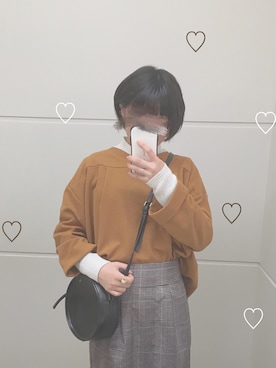 「アイテム（その他トップス、ブラウン系）」を使った、り  いさん（レディース・155cm）の冬コーディネート