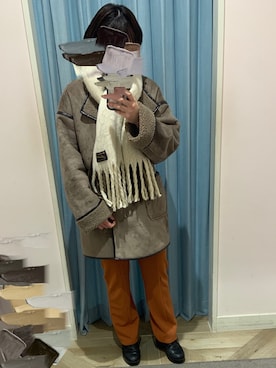 「Kastane」｜「アイテム（ムートンコート）」を使った、nipiさん（レディース・162cm）の冬コーディネート
