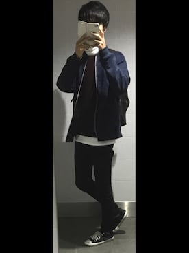 「H&M（エイチ・アンド・エム）のアイテム（ニット/セーター）」を使った、fauntleroy.さん（メンズ・178cm）の秋コーディネート