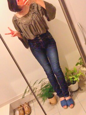 「one way（ワンウェイ）のアイテム（シューズ）」を使った、まりあさん（レディース・156cm）の秋コーディネート