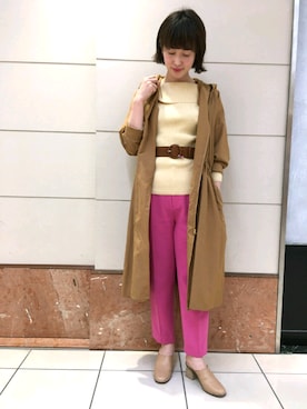 「アダムエロペ」｜「アイテム（その他シューズ）」を使った、reikaさん（レディース・163cm）の春コーディネート