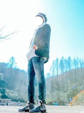 「AIR JORDAN」｜「アイテム（テーラードジャケット）」を使った、nicoさん（メンズ・177cm）の春コーディネート