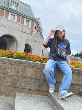 「DC（ディーシー）のアイテム（キャップ）」を使った、さなさん（レディース・155cm）の夏コーディネート