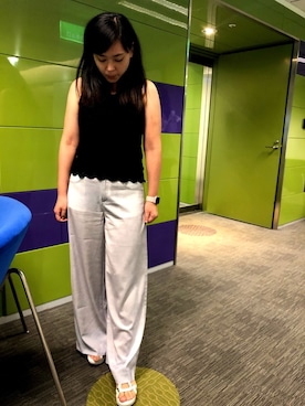 「MOMA（モマ）のアイテム（パンツ）」を使った、🇹🇩宛騁🇹🇼さん（レディース・160cm）の夏コーディネート