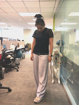 「MOMA（モマ）のアイテム（パンツ）」を使った、🇹🇩宛騁🇹🇼さん（レディース・160cm）の夏コーディネート