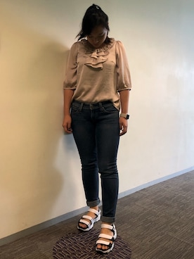 「IMAGE（イマージュ）のアイテム（トップス）」を使った、🇹🇩宛騁🇹🇼さん（レディース・160cm）の夏コーディネート