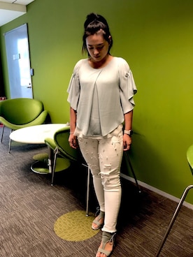 「MOMA（モマ）のアイテム（パンツ）」を使った、🇹🇩宛騁🇹🇼さん（レディース・160cm）の夏コーディネート