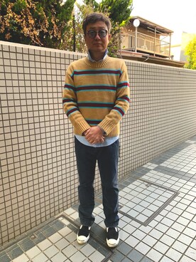 「Abercrombie&Fitch（アバークロンビーアンドフィッチ）のアイテム（シャツ/ブラウス）」を使った、ミヤモト さん（メンズ・168cm）の春コーディネート