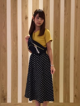 「膝下スカート」｜マジェスティックレゴン天王寺ミオ店スタッフさん（レディース・156cm）の夏コーディネート