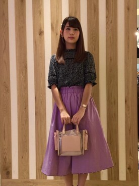 「膝下スカート」｜マジェスティックレゴン天王寺ミオ店スタッフさん（レディース・156cm）の夏コーディネート