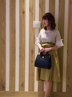 「膝下スカート」｜マジェスティックレゴン天王寺ミオ店スタッフさん（レディース・156cm）の夏コーディネート