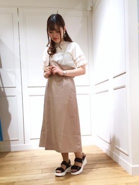 「amelier MAJESTIC LEGON（アメリエルマジェスティックレゴン）のアイテム」を使った、マジェスティックレゴン天王寺ミオ店スタッフさん（レディース・156cm）の春コーディネート