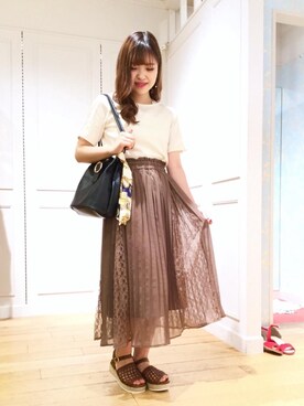 マジェスティックレゴン天王寺ミオ店スタッフさん（レディース・156cm）の夏コーディネート