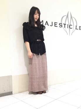 マジェスティックレゴン天王寺ミオ店スタッフさん（レディース・156cm）の夏コーディネート