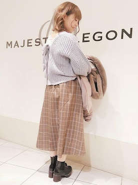 マジェスティックレゴン天王寺ミオ店スタッフさん(レディース・156cm)の冬コーディネート