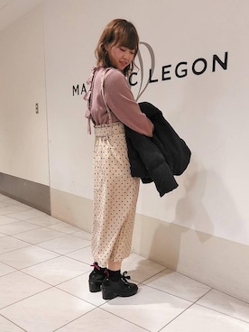 「ボリュームヒール」｜マジェスティックレゴン天王寺ミオ店スタッフさん（レディース・156cm）の冬コーディネート