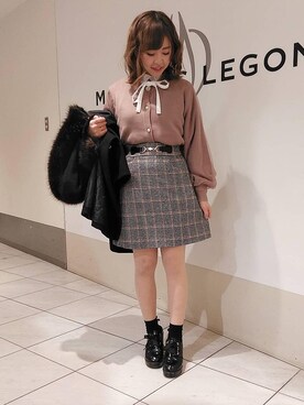 「ボリュームヒール」｜マジェスティックレゴン天王寺ミオ店スタッフさん（レディース・156cm）の冬コーディネート