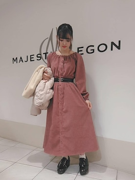 「ボリュームヒール」｜マジェスティックレゴン天王寺ミオ店スタッフさん（レディース・156cm）の冬コーディネート