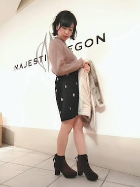 「ラメチュール」｜マジェスティックレゴン天王寺ミオ店スタッフさん（レディース・156cm）の冬コーディネート