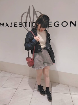「ウッドヒールレースアップシューズ」｜マジェスティックレゴン天王寺ミオ店スタッフさん（レディース・156cm）の冬コーディネート
