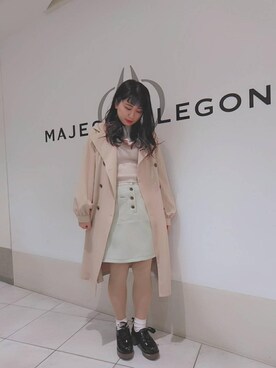 「ウッドヒールレースアップシューズ」｜マジェスティックレゴン天王寺ミオ店スタッフさん（レディース・156cm）の冬コーディネート