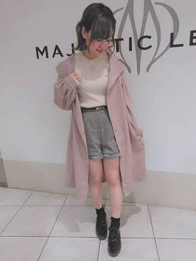 「ウッドヒールレースアップシューズ」｜マジェスティックレゴン天王寺ミオ店スタッフさん（レディース・156cm）の冬コーディネート