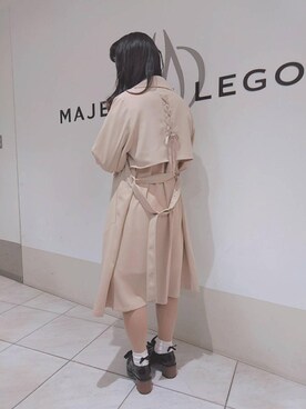 「ウッドヒールレースアップシューズ」｜マジェスティックレゴン天王寺ミオ店スタッフさん（レディース・156cm）の冬コーディネート