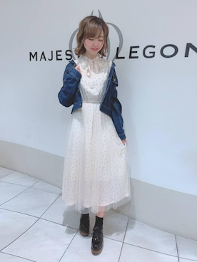 「ウッドヒールレースアップシューズ」｜マジェスティックレゴン天王寺ミオ店スタッフさん（レディース・156cm）の冬コーディネート