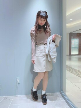 「パワショル」｜「アイテム（ブルゾン）」を使った、マジェスティックレゴン天王寺ミオ店スタッフさん（レディース・156cm）の冬コーディネート