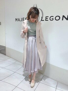 「デザインラメスウェット」｜マジェスティックレゴン天王寺ミオ店スタッフさん（レディース・156cm）の冬コーディネート