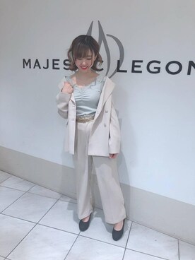 「ショッピング」｜「アイテム（パンプス）」を使った、マジェスティックレゴン天王寺ミオ店スタッフさん（レディース・156cm）の春コーディネート