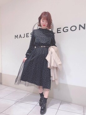 「チュール」｜「アイテム（トレンチコート）」を使った、マジェスティックレゴン天王寺ミオ店スタッフさん（レディース・156cm）の春コーディネート
