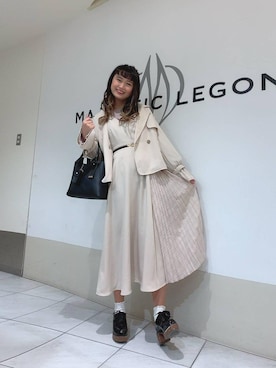 「lipポーチ付リボンショルダー」｜マジェスティックレゴン天王寺ミオ店スタッフさん（レディース・156cm）の春コーディネート